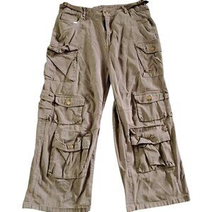 Khaki Green Cargo Pants With Buckle